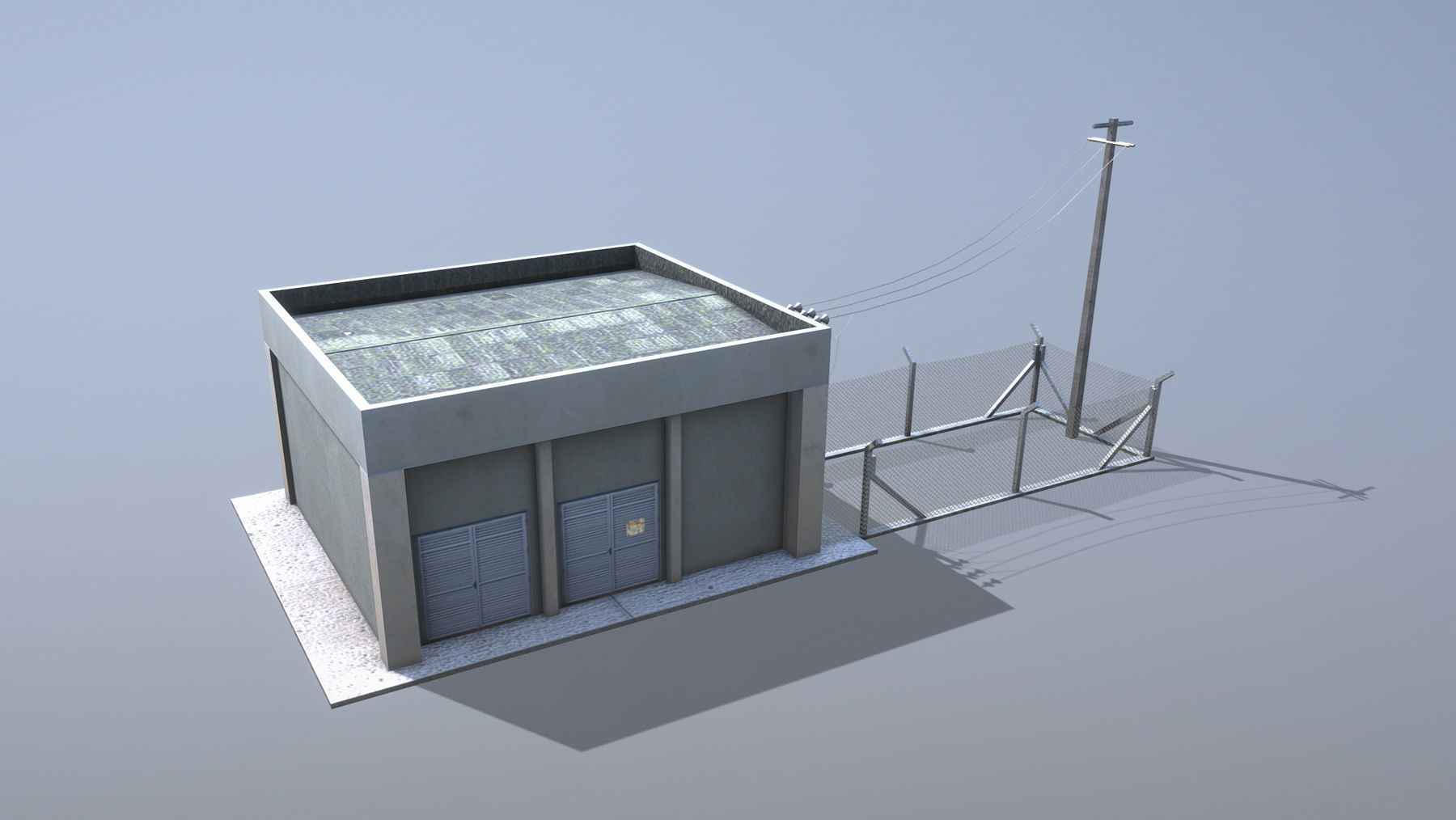 MilitaryBase PortoVelho PowerStation Low-poly 3D model_2