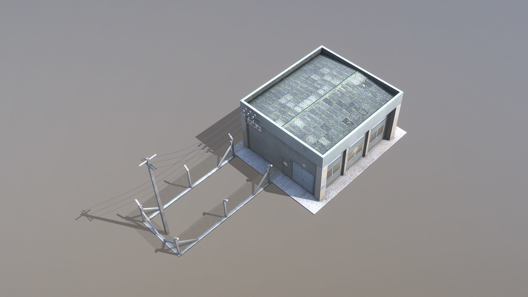 MilitaryBase PortoVelho PowerStation Low-poly 3D model_4