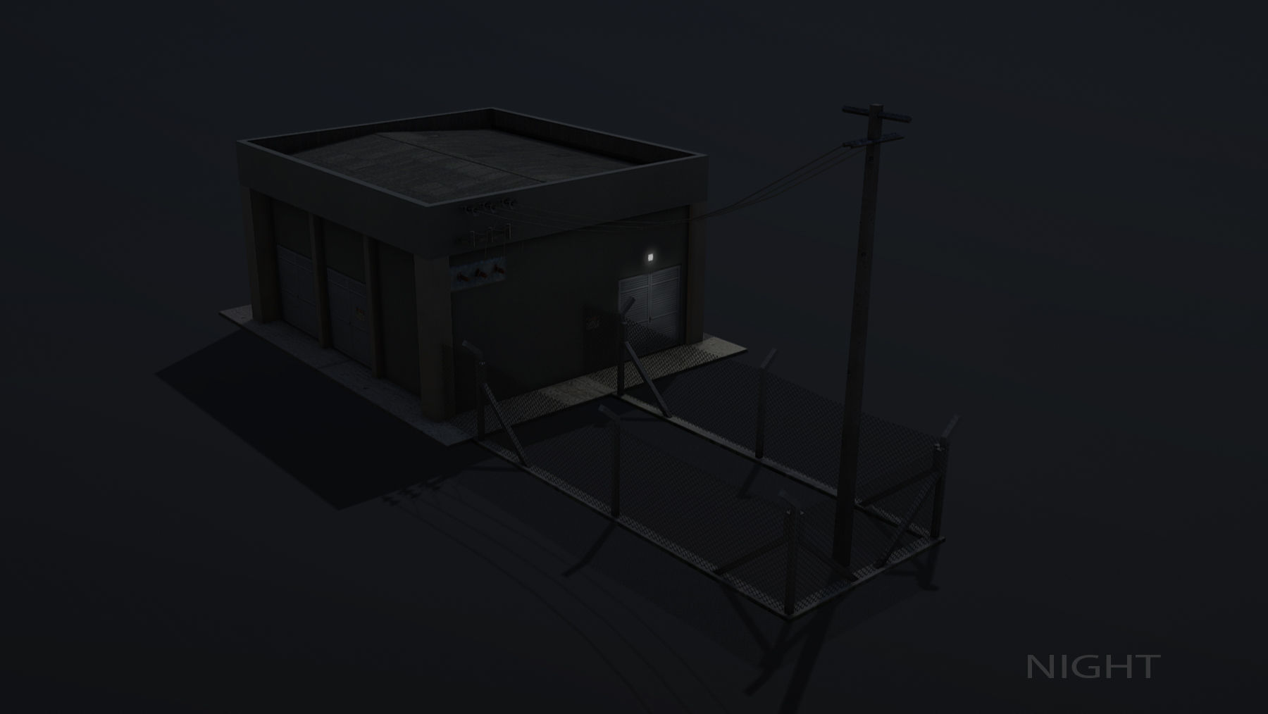 MilitaryBase PortoVelho PowerStation Low-poly 3D model_14