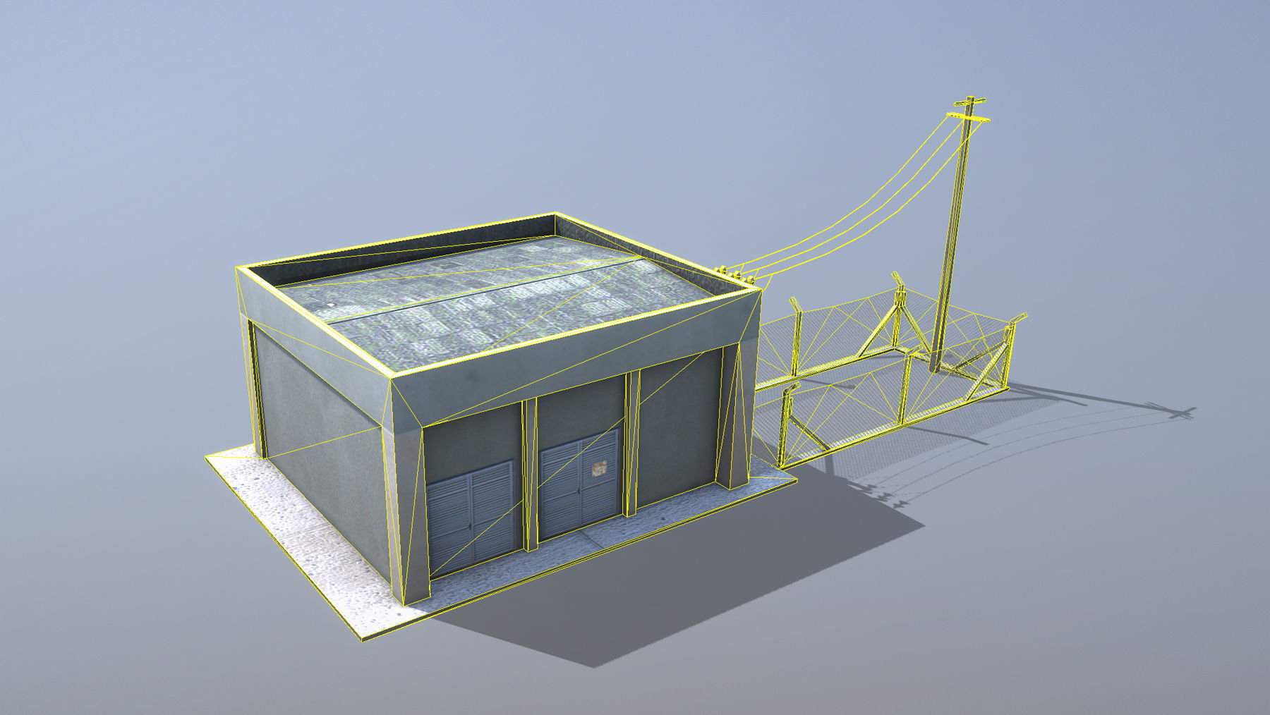 MilitaryBase PortoVelho PowerStation Low-poly 3D model_10