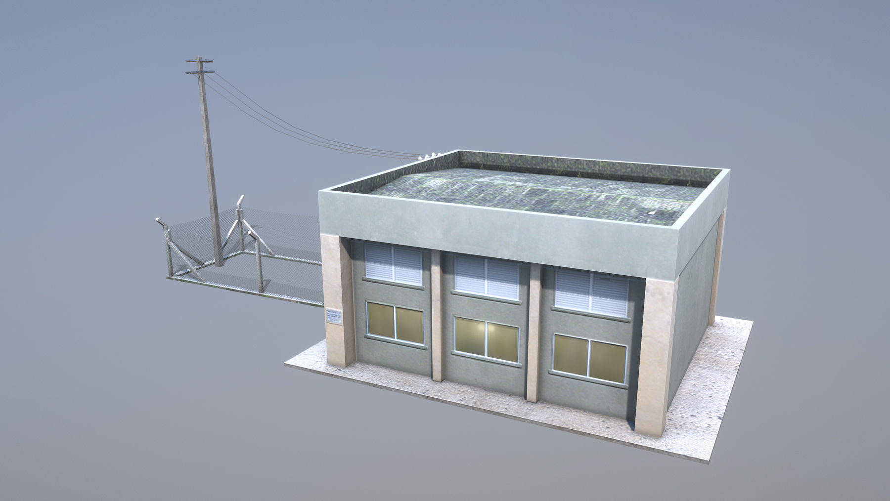 MilitaryBase PortoVelho PowerStation Low-poly 3D model_1