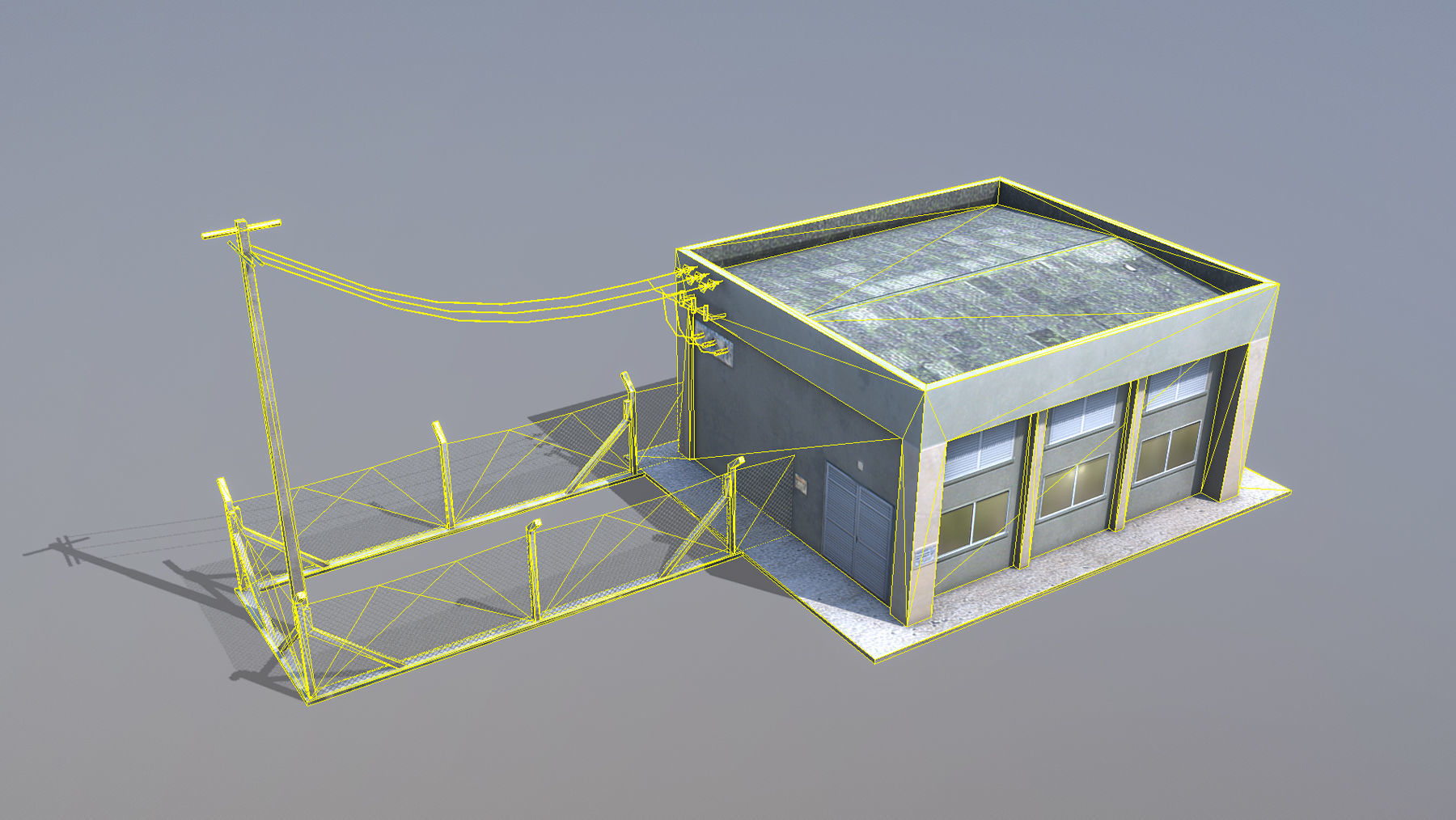 MilitaryBase PortoVelho PowerStation Low-poly 3D model_8