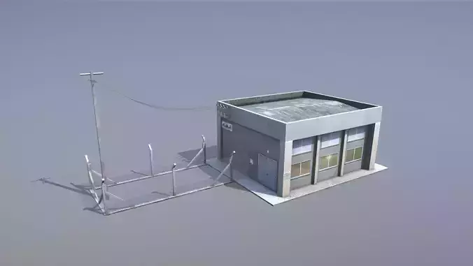 MilitaryBase PortoVelho PowerStation Low-poly 3D model