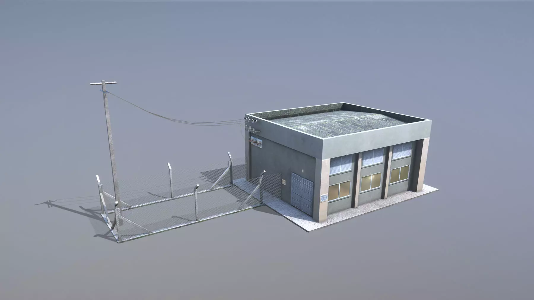 MilitaryBase PortoVelho PowerStation Low-poly 3D model_0