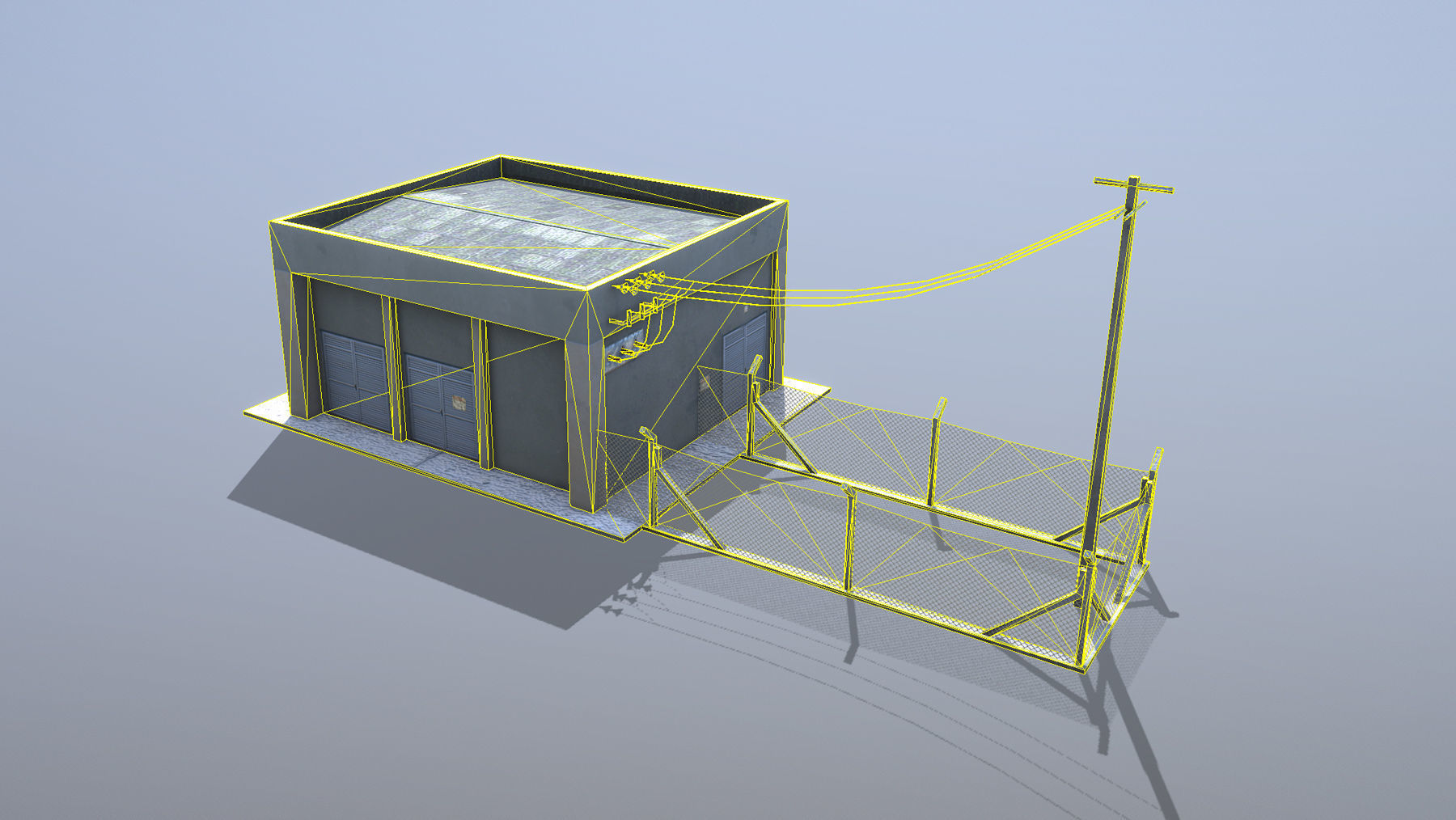 MilitaryBase PortoVelho PowerStation Low-poly 3D model_9