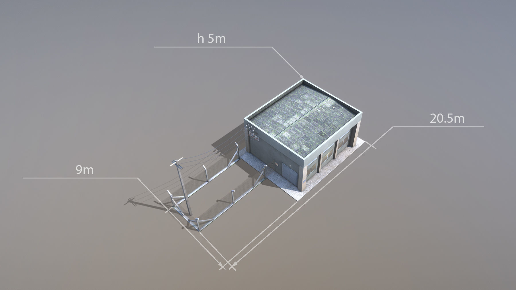 MilitaryBase PortoVelho PowerStation Low-poly 3D model_5