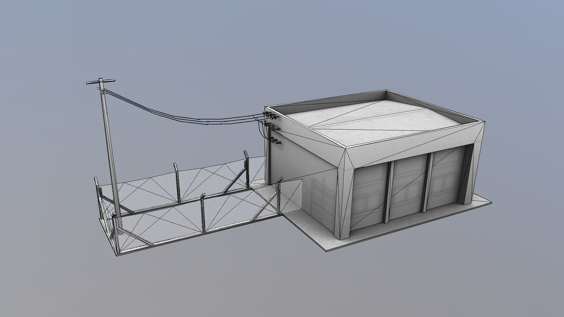 MilitaryBase PortoVelho PowerStation Low-poly 3D model_11