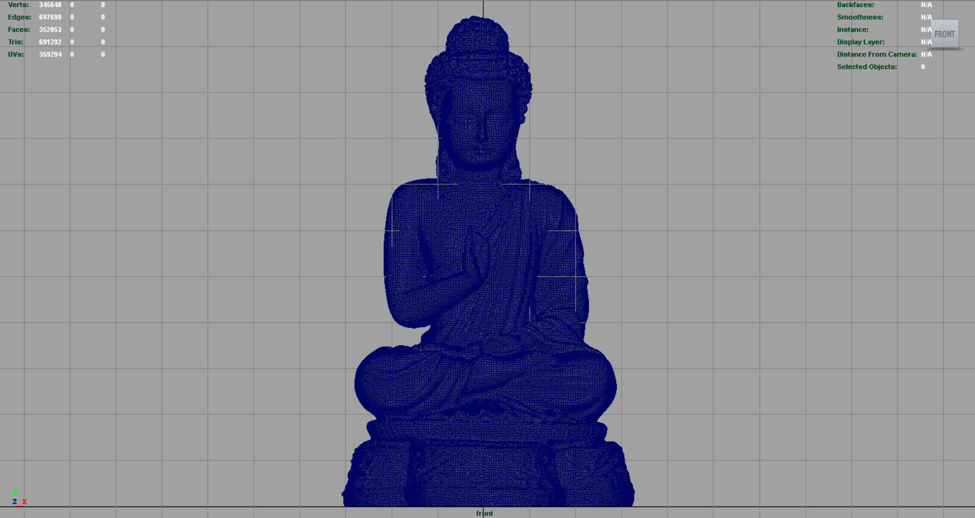 Iron Buddha Low-poly 3D model_11