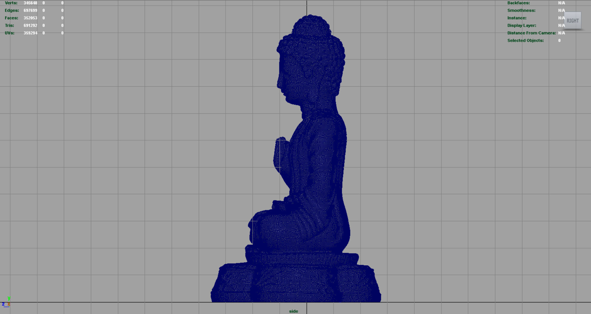 Iron Buddha Low-poly 3D model_12