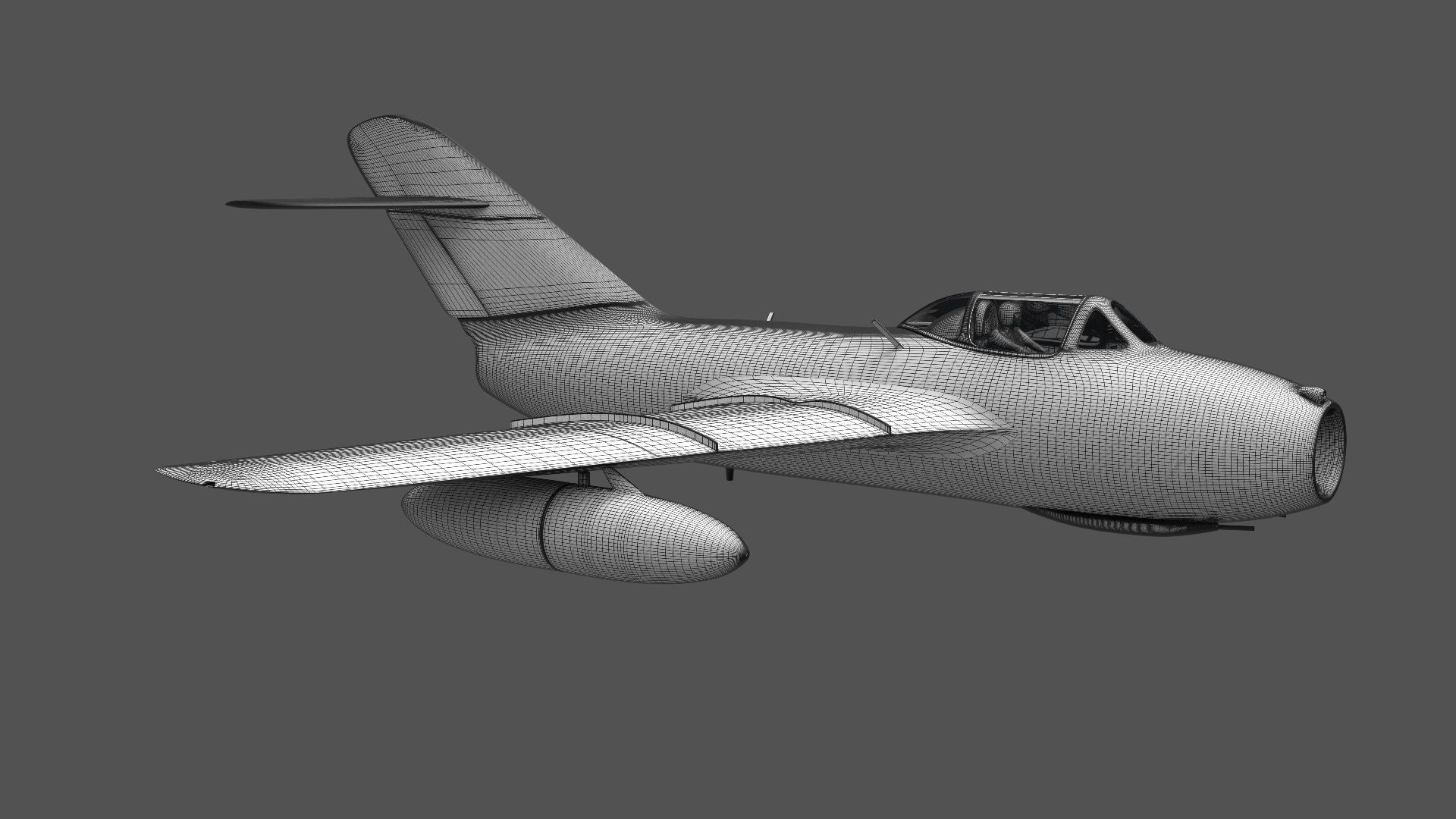MiG-15 fighter plane 3D model_7