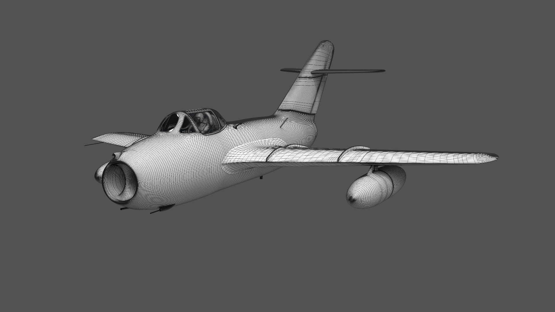 MiG-15 fighter plane 3D model_6