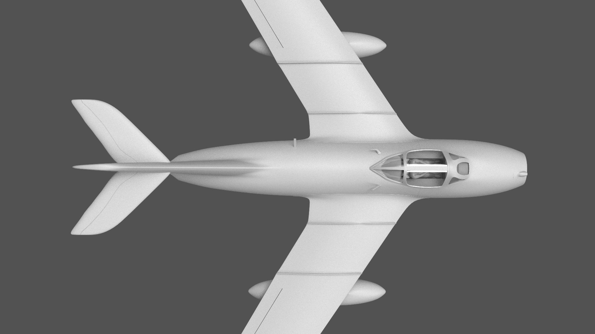 MiG-15 fighter plane 3D model_2