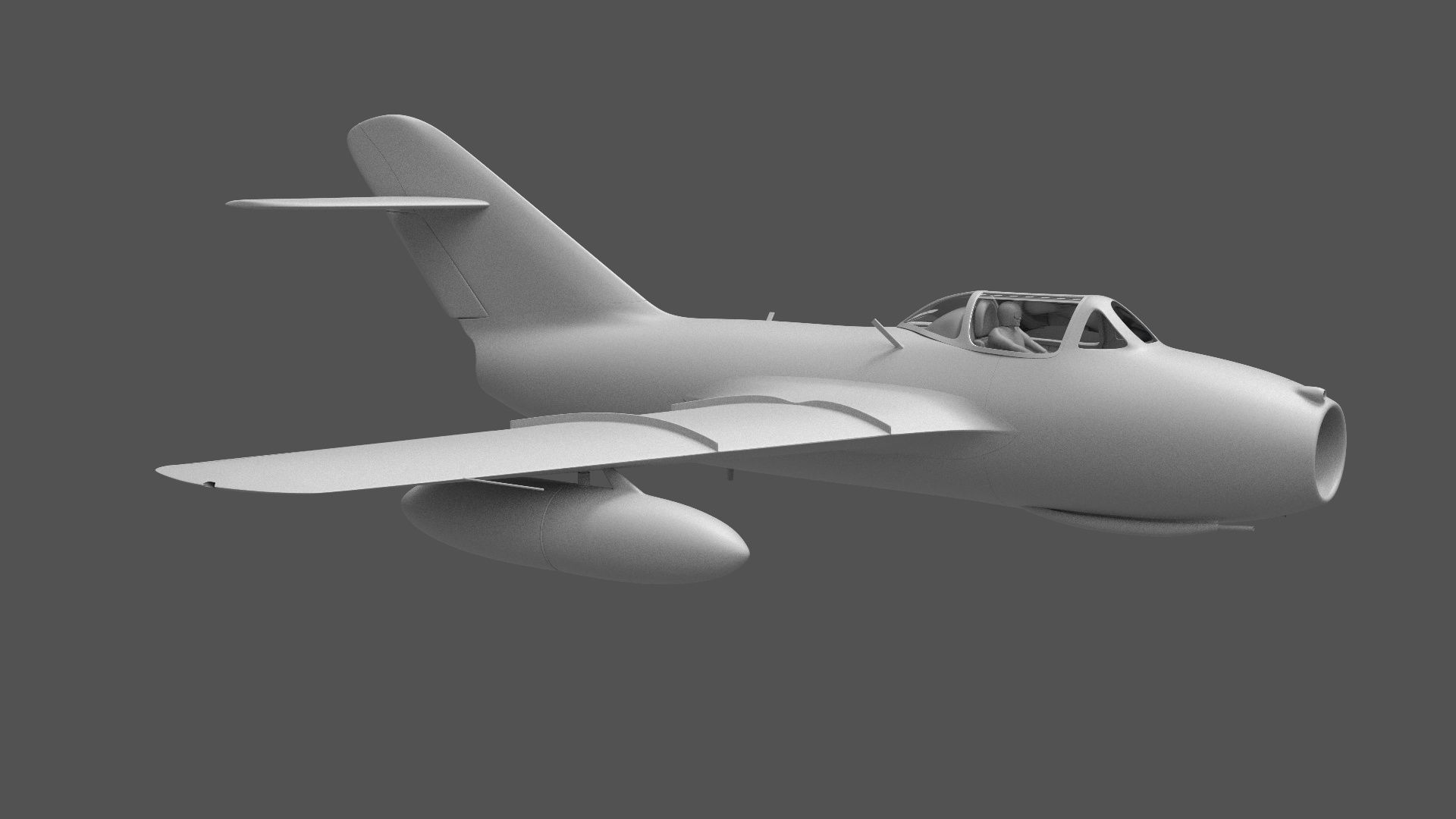 MiG-15 fighter plane 3D model_1