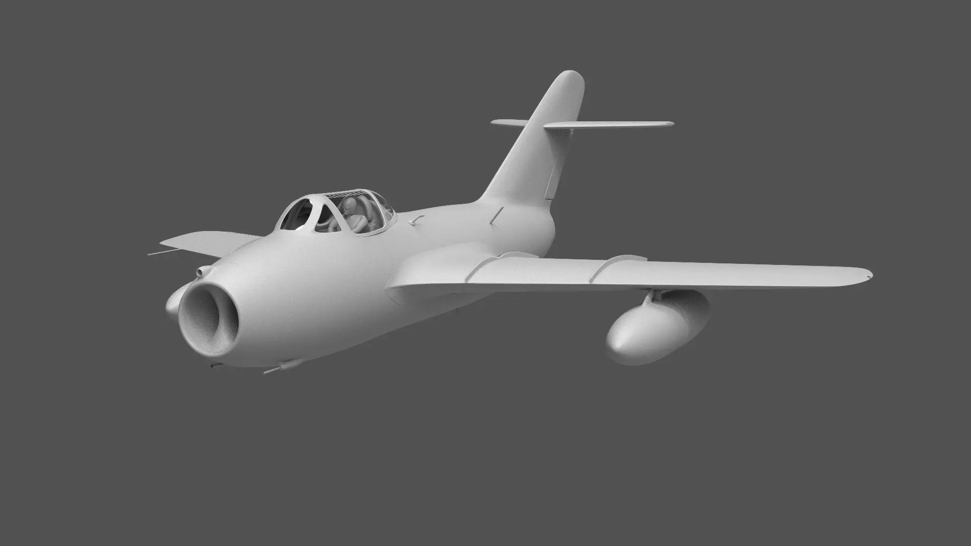 MiG-15 fighter plane 3D model_0