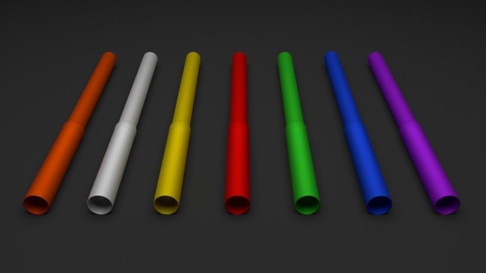 Colored Markers  Low-poly 3D model_7