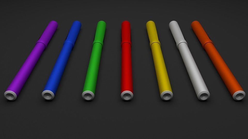 Colored Markers  Low-poly 3D model_2