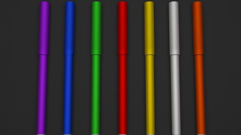 Colored Markers  Low-poly 3D model_1