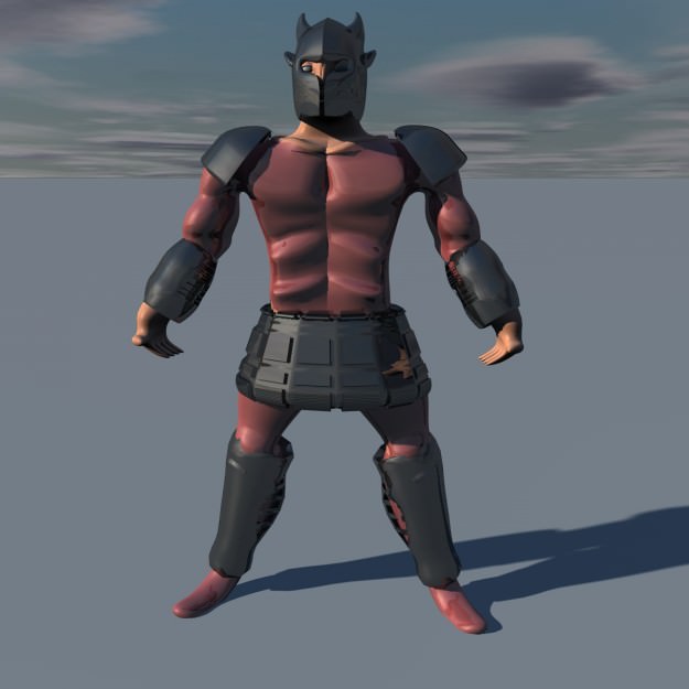 Ares samurai warrior 3D model_1