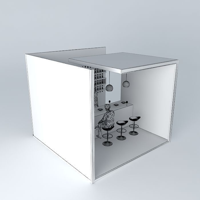 Dupont cube with wooden top Free 3D model_3