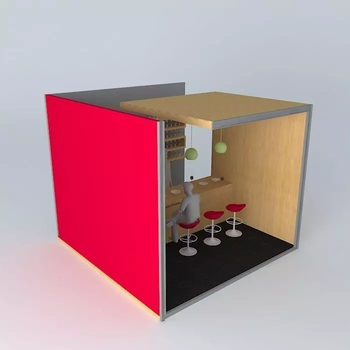 Dupont cube with wooden top Free 3D model_0