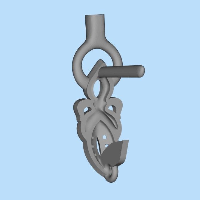 Women Earrings  with gems and diamonds 3dm stl vintage 3D print model_21