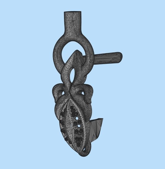 Women Earrings  with gems and diamonds 3dm stl vintage 3D print model_20