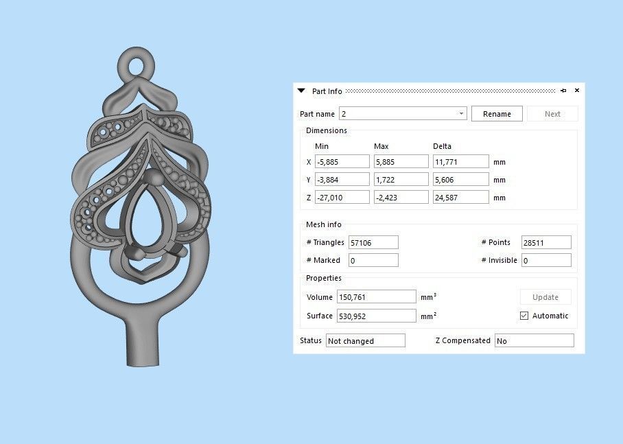 Women Earrings  with gems and diamonds 3dm stl vintage 3D print model_25