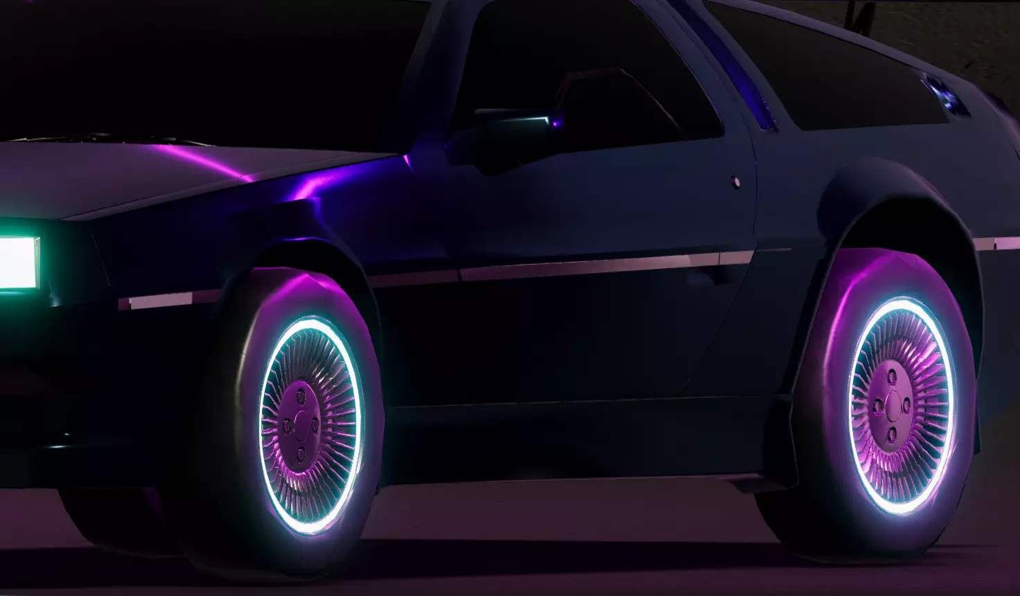 Cyberpunk Car DeLorean Low-poly 3D model