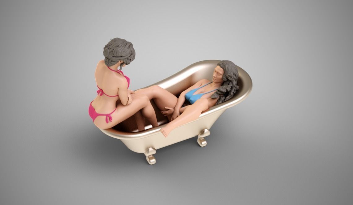 Bathing Girls 3D print model_4