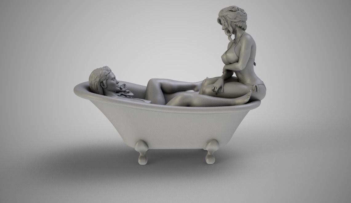 Bathing Girls 3D print model_2