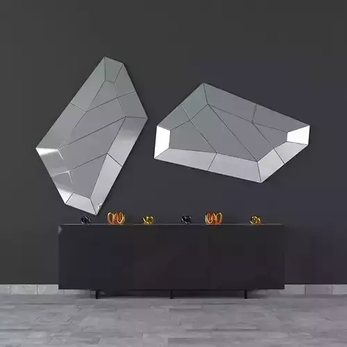 Diamon Mirror and Kayak Sideboard