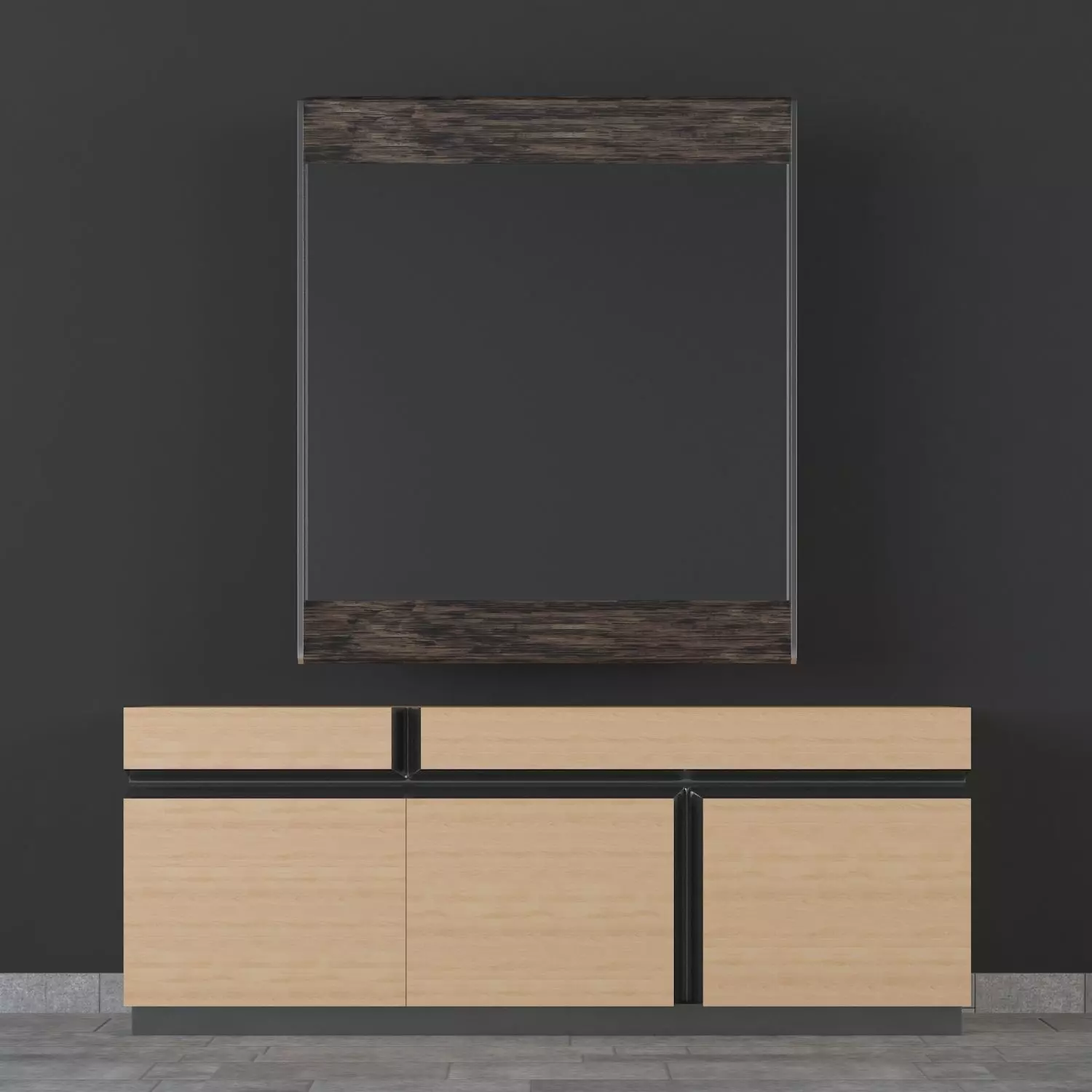Excalibur mirror and Prisma Sideboard 3D model_0