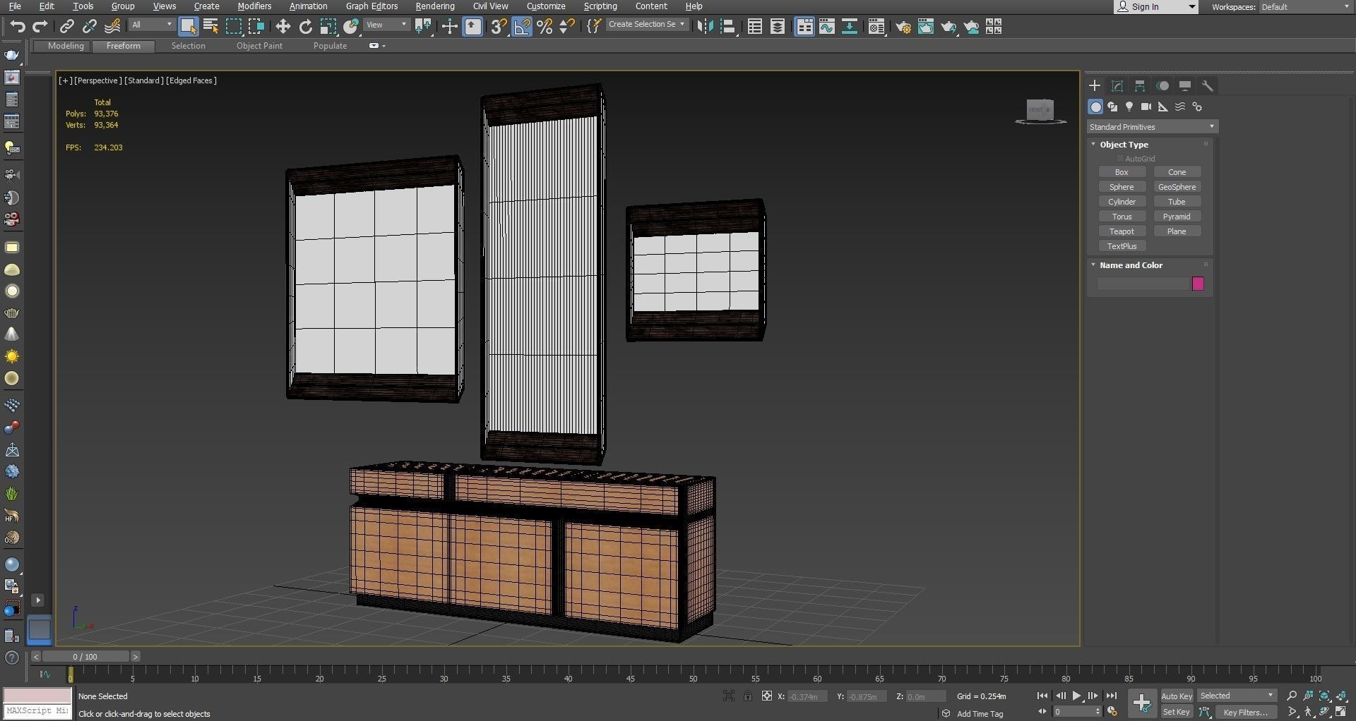 Excalibur mirror and Prisma Sideboard 3D model_6