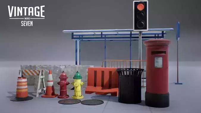 Street Props Low-poly 3D model