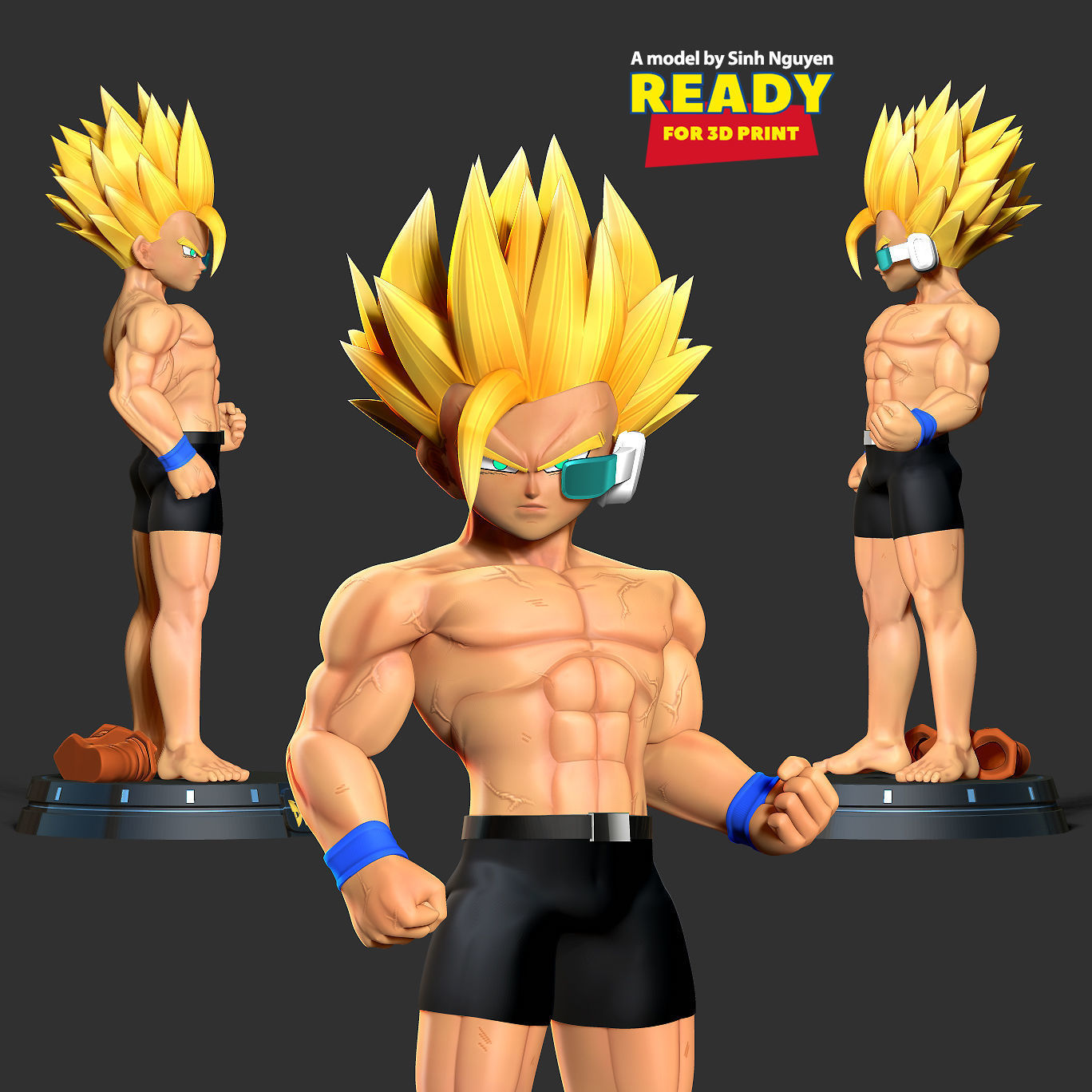 Teen Gohan with gym 3D print model_1