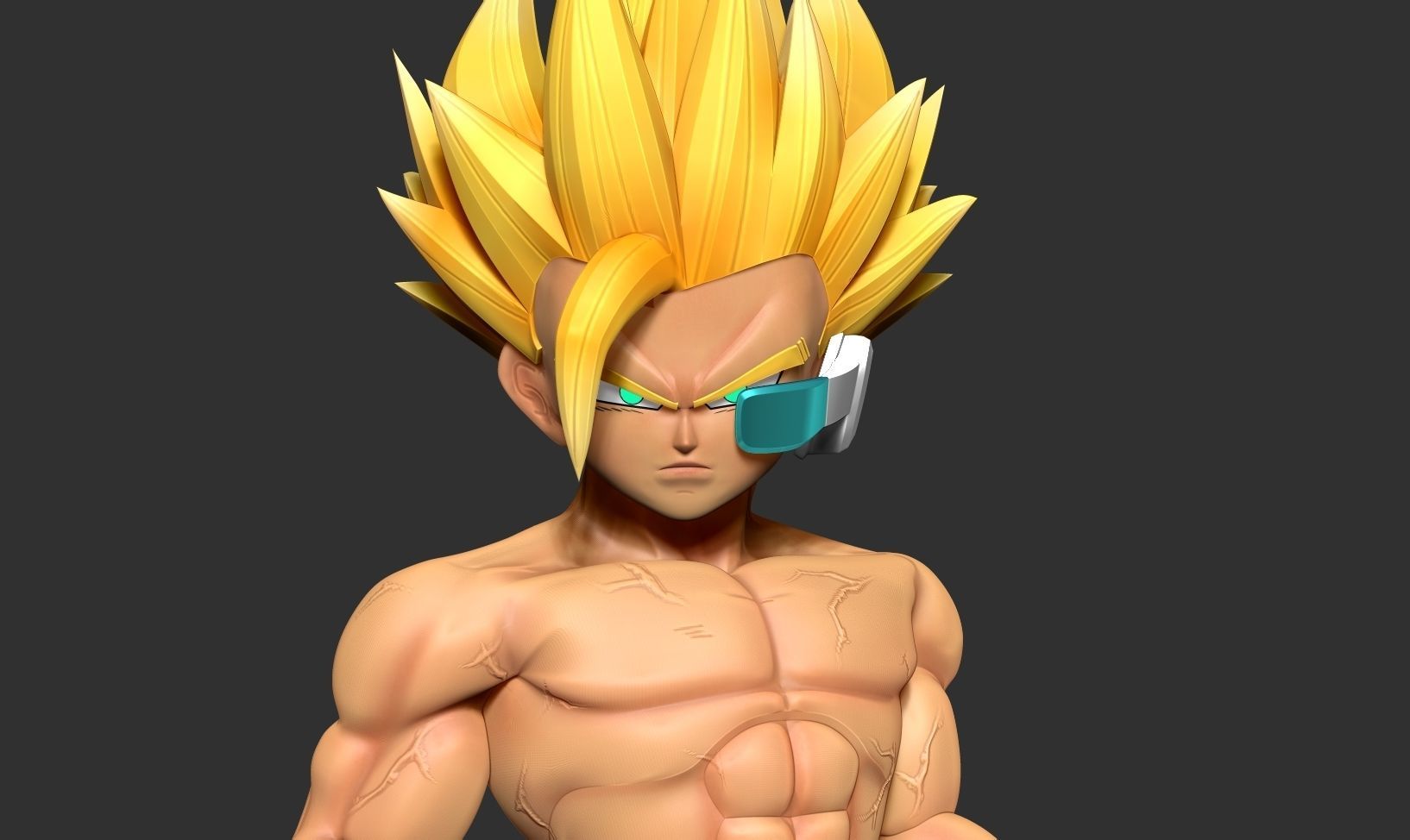 Teen Gohan with gym 3D print model_6