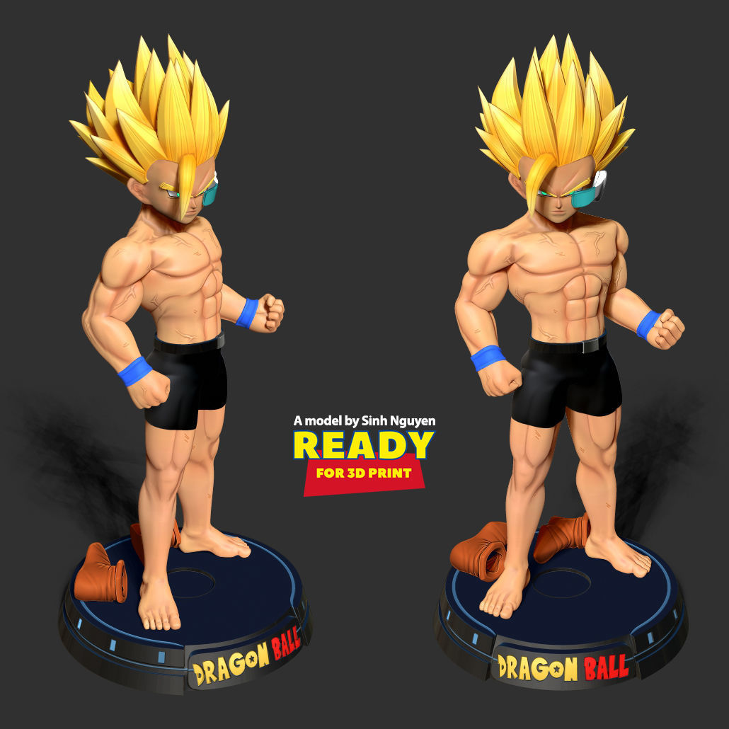 Teen Gohan with gym 3D print model_3