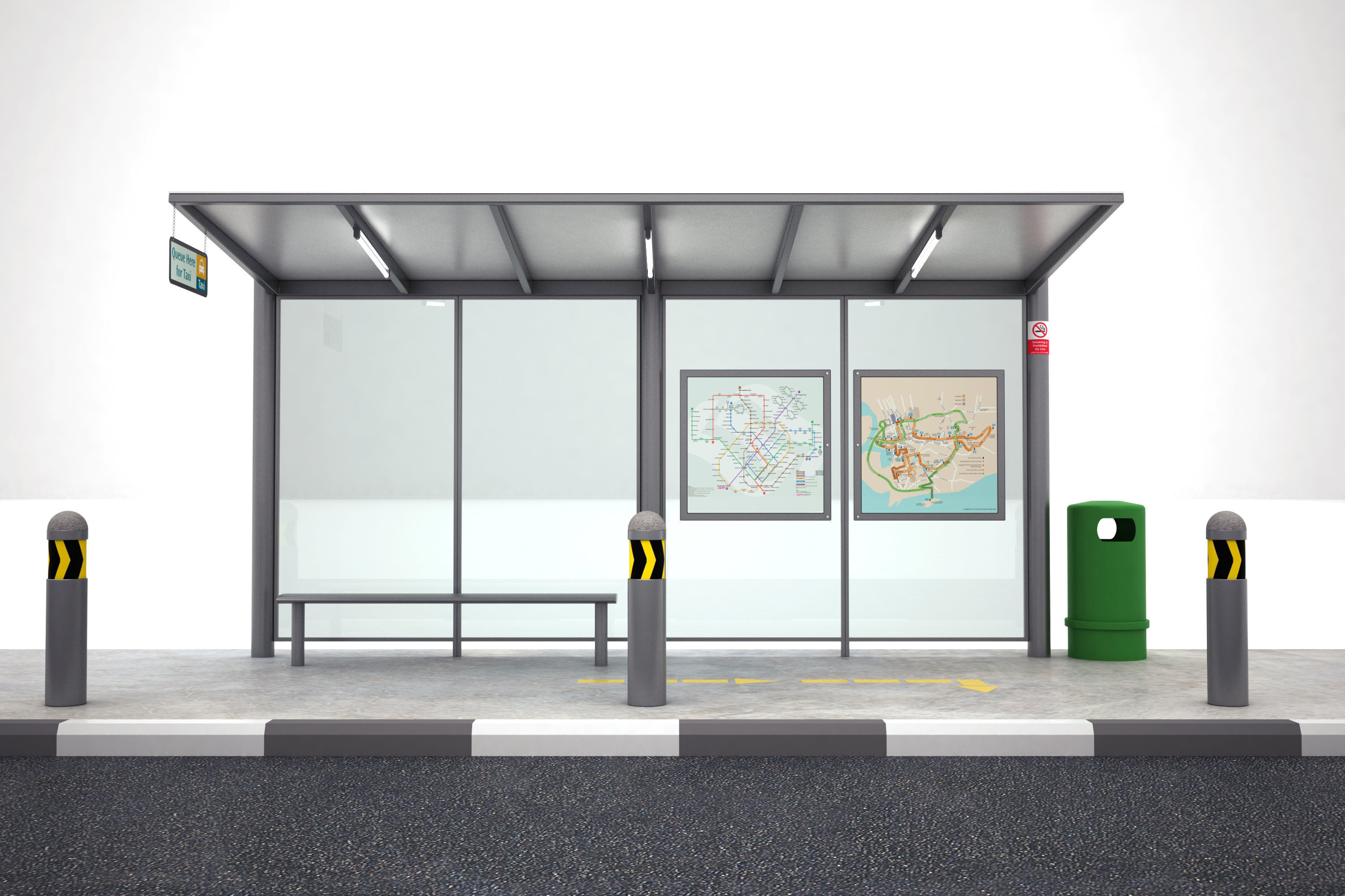 STANDARD TAXI STOP 3D model_1