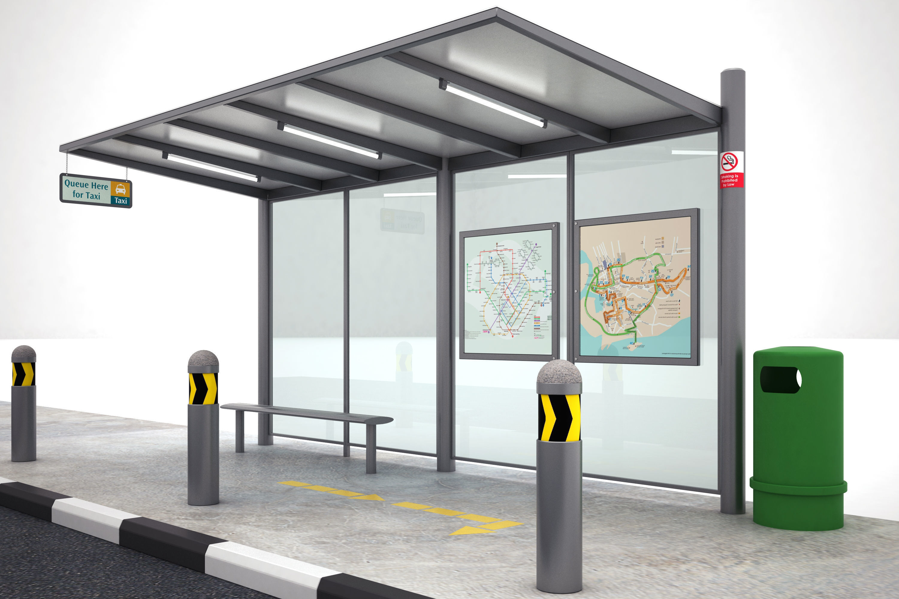 STANDARD TAXI STOP 3D model_2