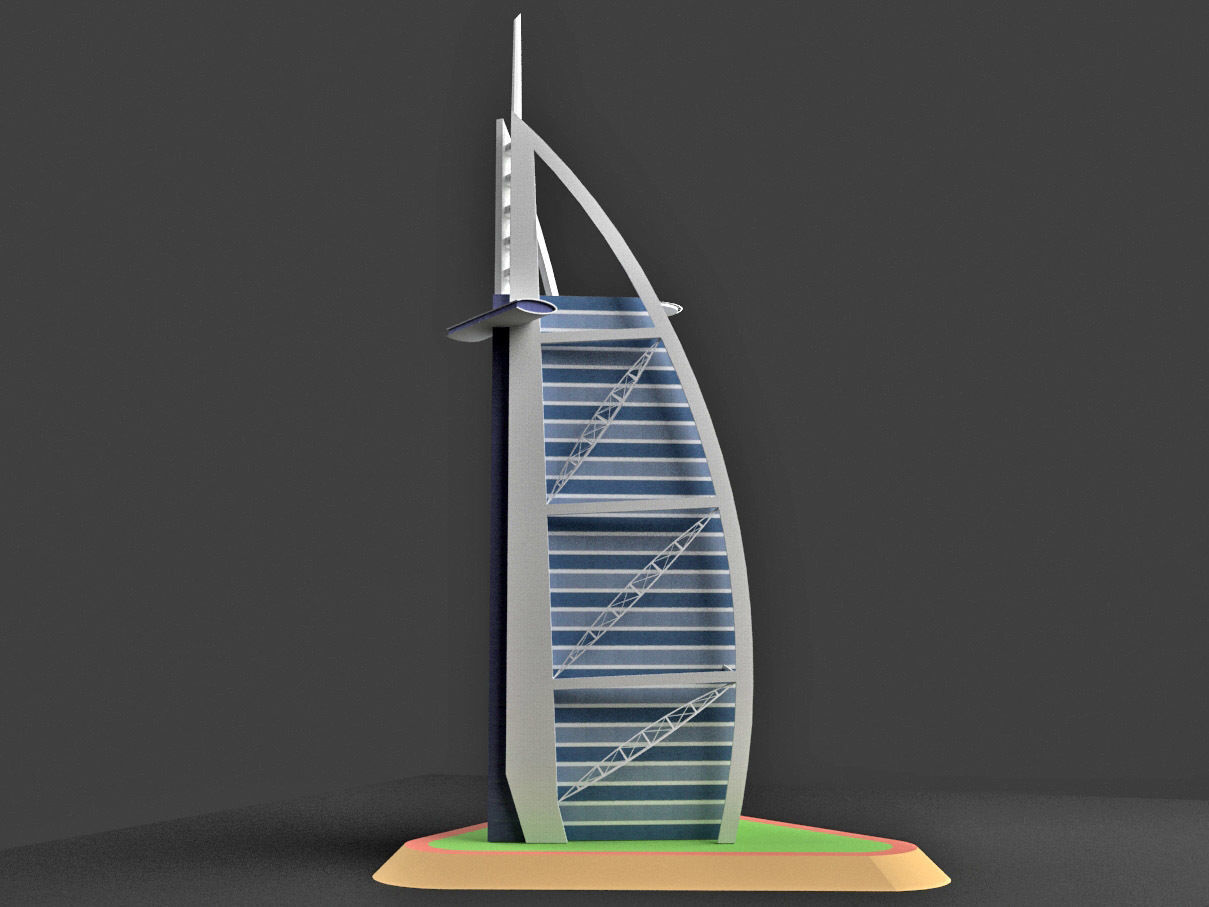 Burj Al Arab Hotel Dubai 3D model_7