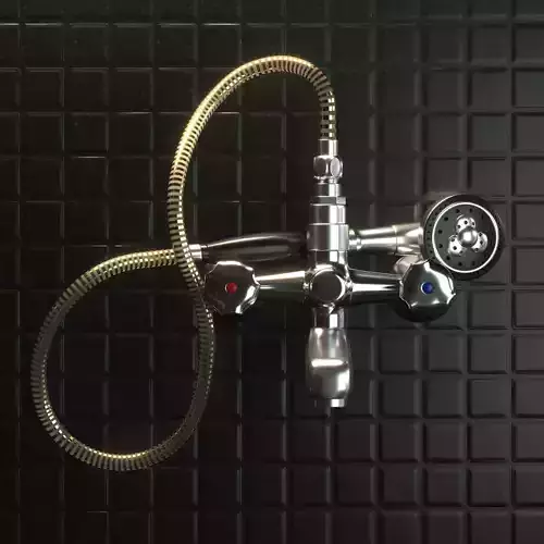 Faucet 3D Model shower head with hose