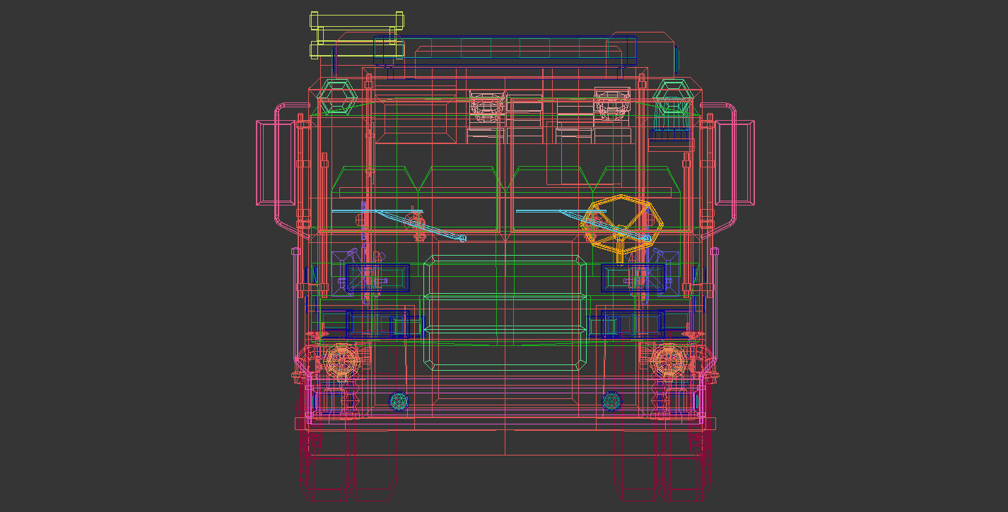 Low Poly Fire Truck 04 Low-poly 3D model_14