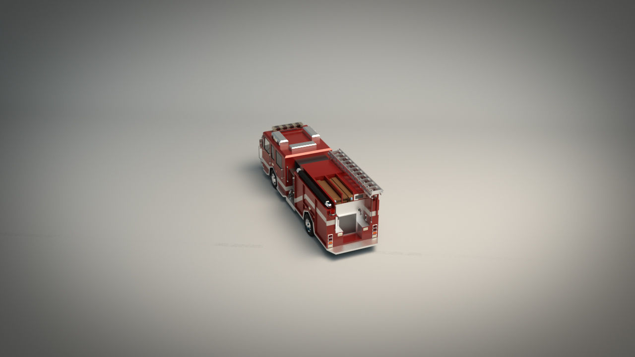 Low Poly Fire Truck 04 Low-poly 3D model_4
