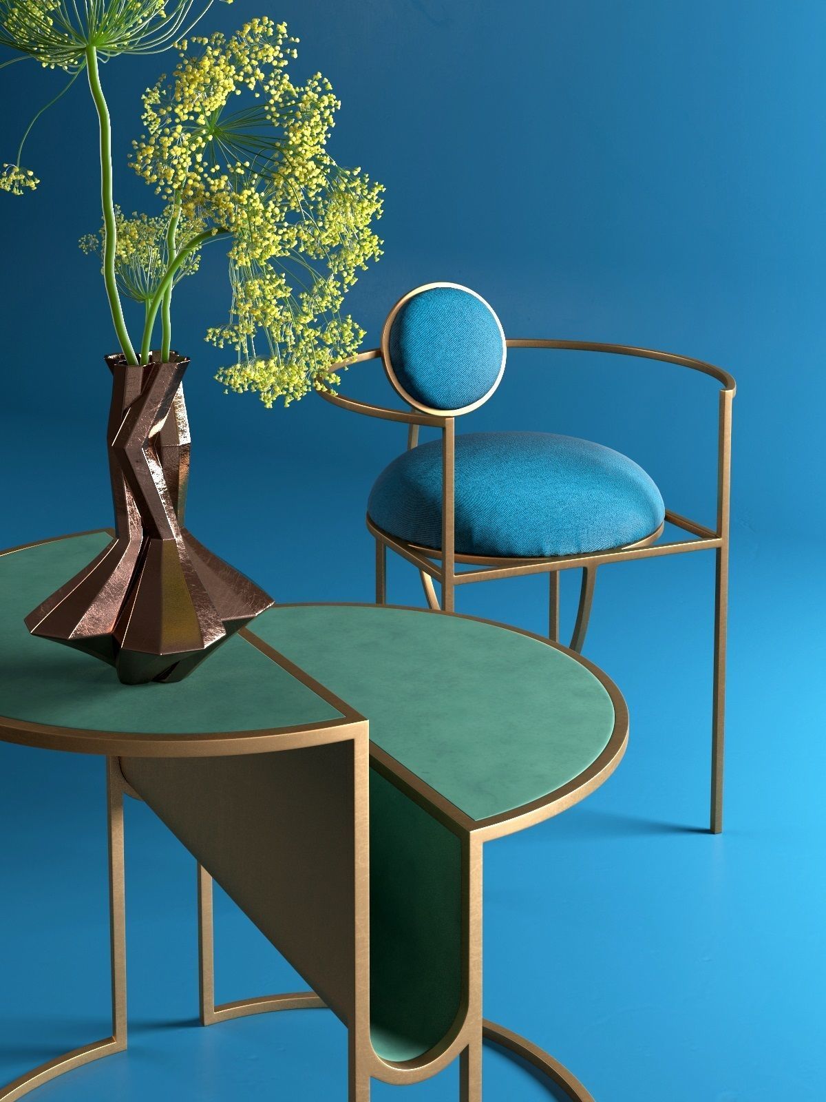 Orbit Chairs and Table 3D model_2