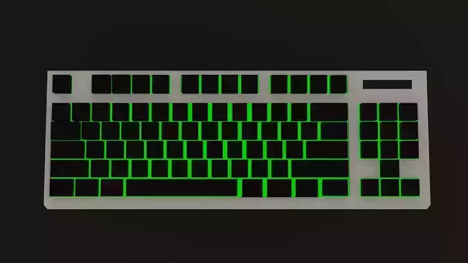 Keyboard 3D Model RGB low-poly Free 3D model