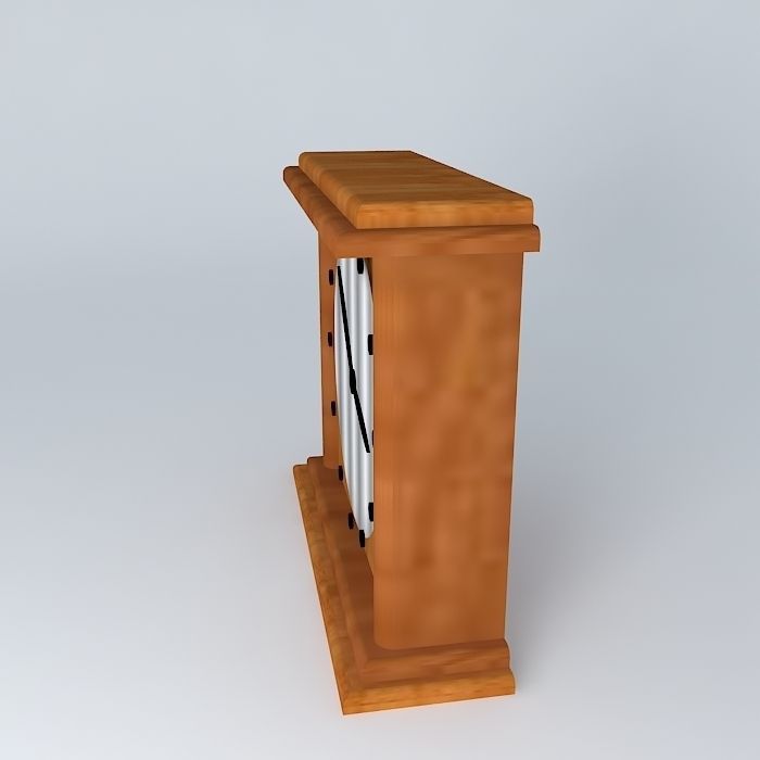 Clock wooden Free 3D model_2