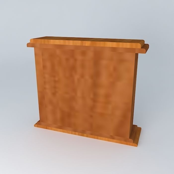 Clock wooden Free 3D model_1