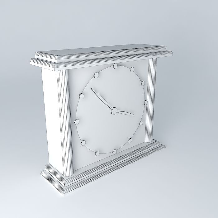 Clock wooden Free 3D model_3