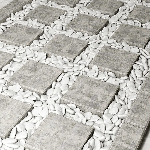 Paving big plate pebble 3D model