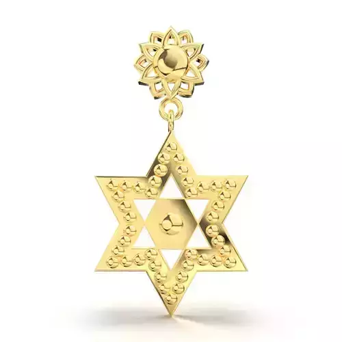 STAR GOLD EARRING 3D print model